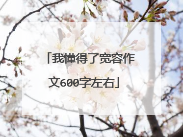 我懂得了宽容作文600字左右