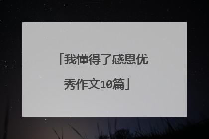 我懂得了感恩优秀作文10篇