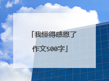 我懂得感恩了作文500字