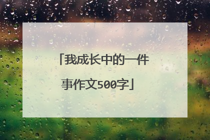 我成长中的一件事作文500字