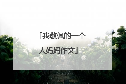 我敬佩的一个人妈妈作文