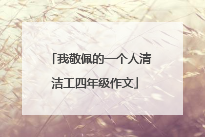 我敬佩的一个人清洁工四年级作文