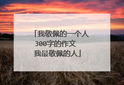 我敬佩的一个人300字的作文 我最敬佩的人
