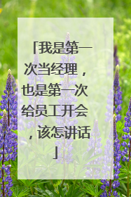 我是第一次当经理，也是第一次给员工开会，该怎讲话