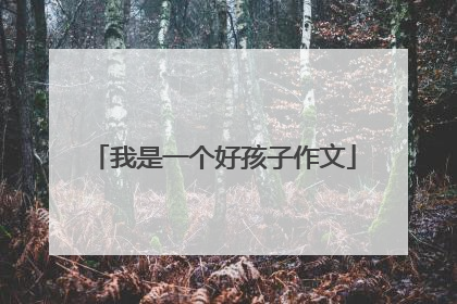 我是一个好孩子作文
