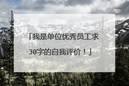 我是单位优秀员工求30字的自我评价!