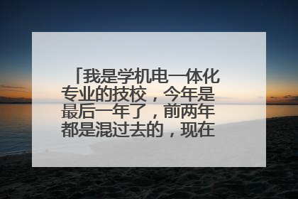 我是学机电一体化专业的技校，今年是最后一年了，前两年都是混过去的，现在后悔了，快毕业了，以后我该...