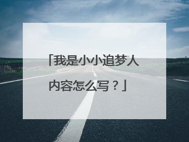 我是小小追梦人内容怎么写？