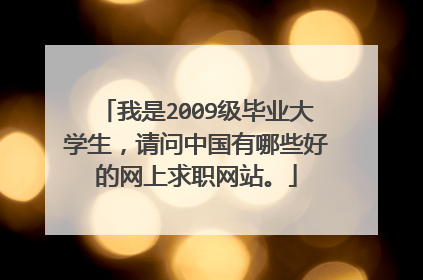 我是2009级毕业大学生，请问中国有哪些好的网上求职网站。