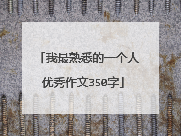 我最熟悉的一个人优秀作文350字