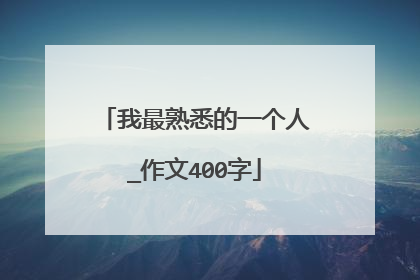 我最熟悉的一个人_作文400字