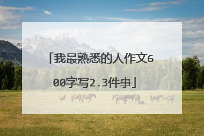 我最熟悉的人作文600字写2.3件事
