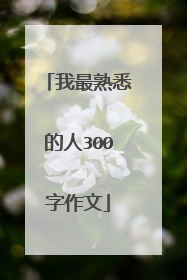 我最熟悉的人300字作文