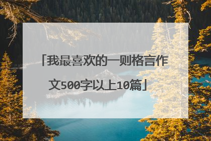 我最喜欢的一则格言作文500字以上10篇