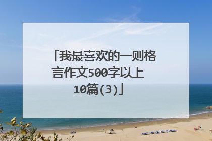 我最喜欢的一则格言作文500字以上10篇(3)
