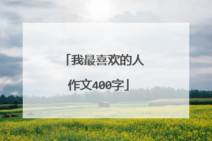 我最喜欢的人作文400字