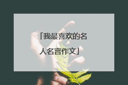 我最喜欢的名人名言作文