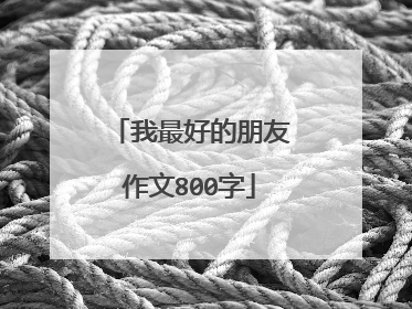 我最好的朋友作文800字