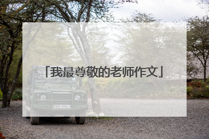 我最尊敬的老师作文