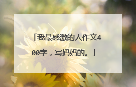 我最感激的人作文400字，写妈妈的。