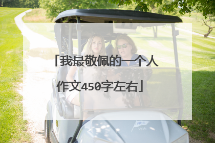 我最敬佩的一个人作文450字左右
