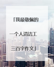 我最敬佩的一个人清洁工三百字作文