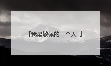 我最敬佩的一个人_