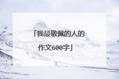 我最敬佩的人的作文600字