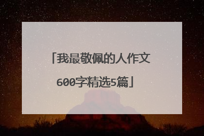 我最敬佩的人作文600字精选5篇