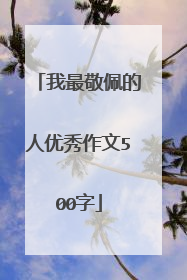我最敬佩的人优秀作文500字