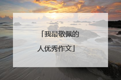 我最敬佩的人优秀作文
