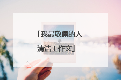 我最敬佩的人清洁工作文