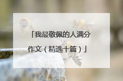 我最敬佩的人满分作文(精选十篇)