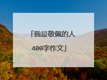 我最敬佩的人400字作文