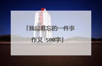 我最难忘的一件事作文 500字