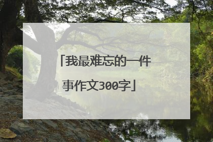 我最难忘的一件事作文300字