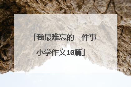 我最难忘的一件事小学作文10篇