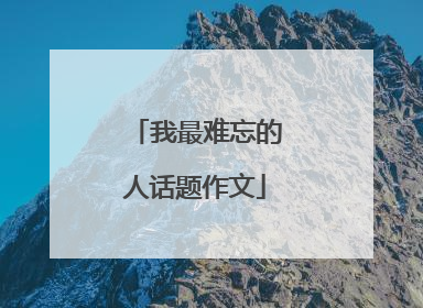 我最难忘的人话题作文