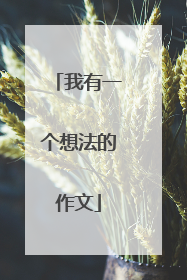 我有一个想法的作文