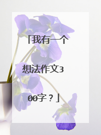 我有一个想法作文300字？