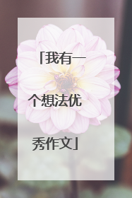 我有一个想法优秀作文