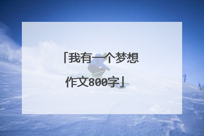 我有一个梦想作文800字