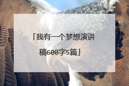 我有一个梦想演讲稿600字5篇