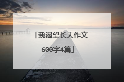 我渴望长大作文600字4篇