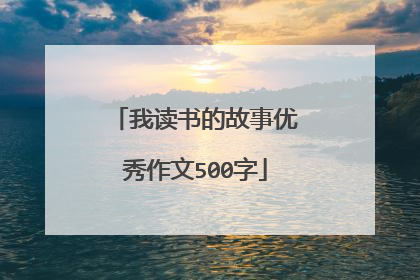 我读书的故事优秀作文500字