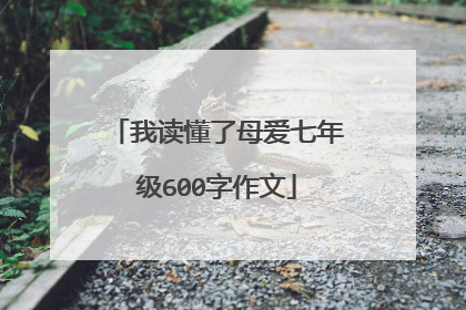我读懂了母爱七年级600字作文