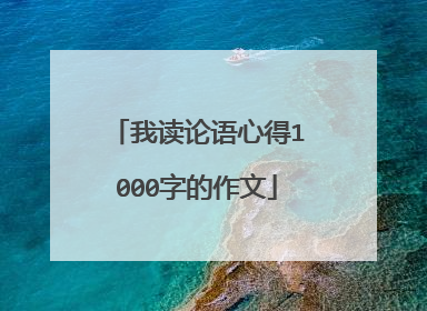 我读论语心得1000字的作文