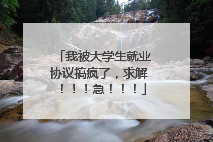 我被大学生就业协议搞疯了,求解!!!急!!!