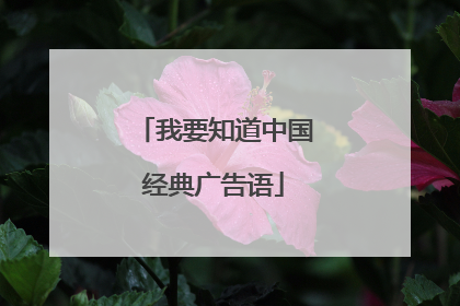 我要知道中国经典广告语