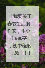 我要关于春节生活的作文,不少于600字,初中程度,急!!
